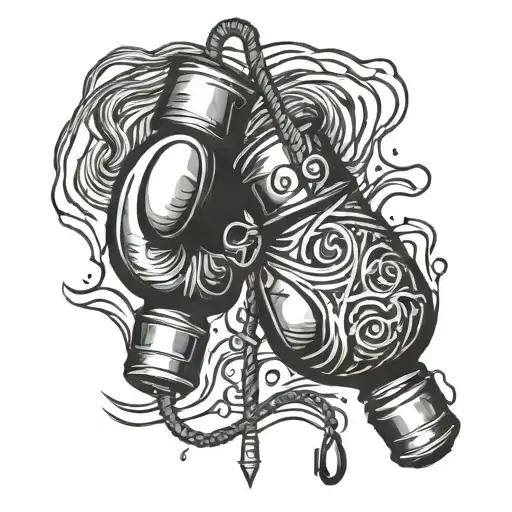 Boxing Gloves Fishing Rod Casting A Line