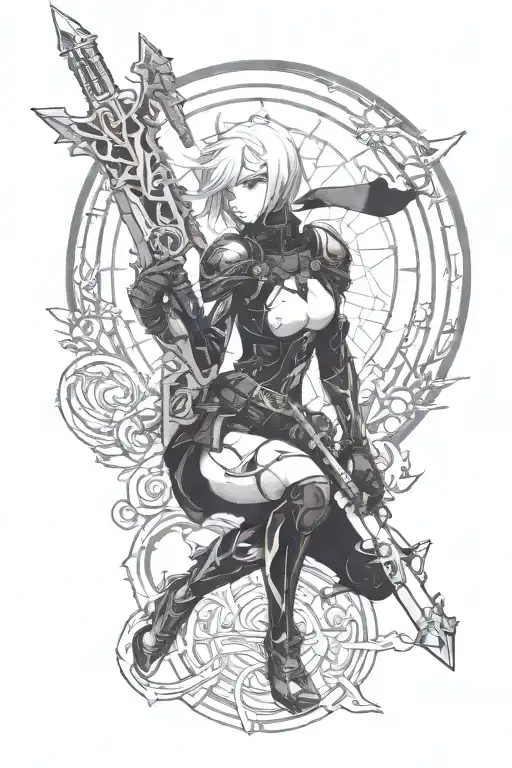 2B Nier Automata Blanding Sword Going Vertically