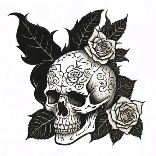 Skull Wearing Roses