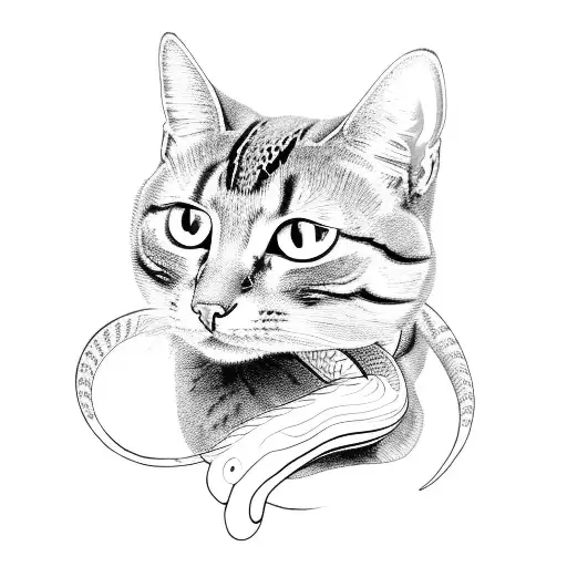 Snake And Cat Friend