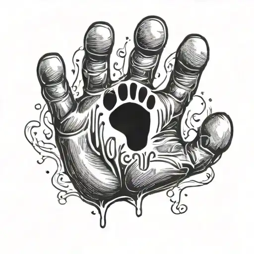 Baby Hand And Footprint With Name