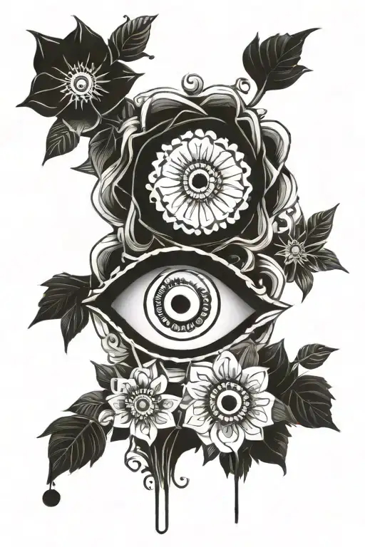 Evil Eye With Flowers
