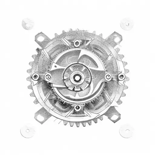 Rose With Cogs And Gears