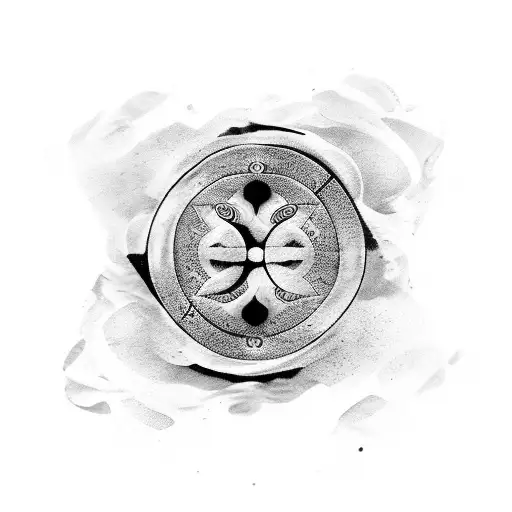 A Yin Yang Symbol With One Half Representing Love And The Other Half Representing Wisdom