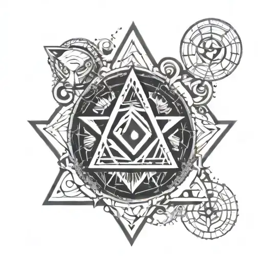 Design For A Heterosexual Male Of A 7 Pointed Star Sign With Triangle In The Center
