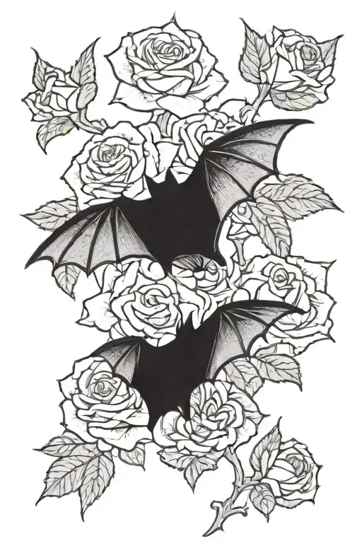 Bat And Roses