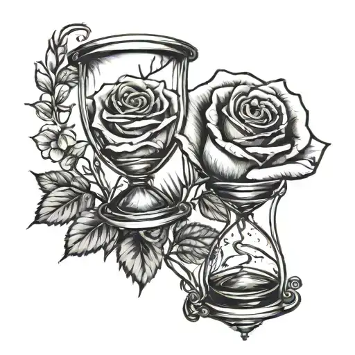 Rose With An Hourglass With A Date