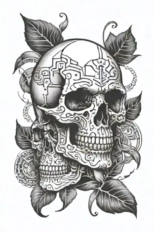 Skull And Binary Number