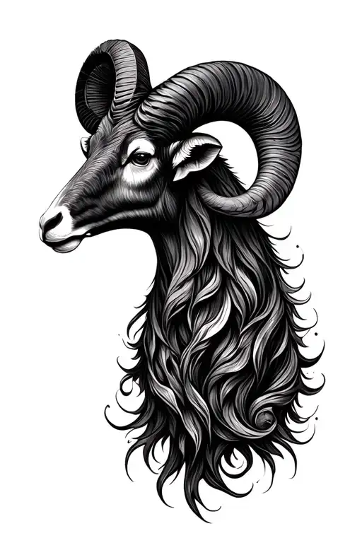 Black Aries Zodiac Symbol