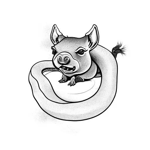 Capivara Riding A Snake