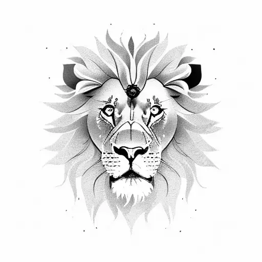 Combine A Lion And A Flower In A Unique Design