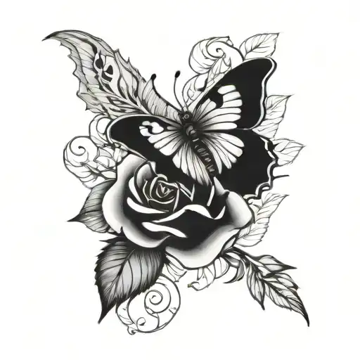 Butterfly On A Rose