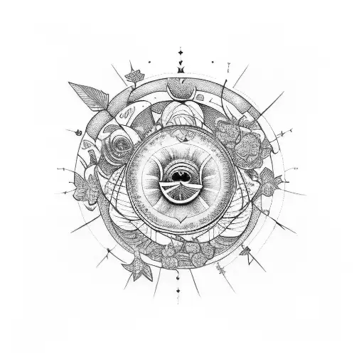 A Celestial Bouquet Of Flowers And Moon Phases