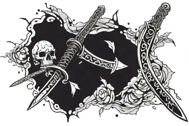 Broken Katana Sword Going Straight With Metal Chips Scattered And A Worn Hilt