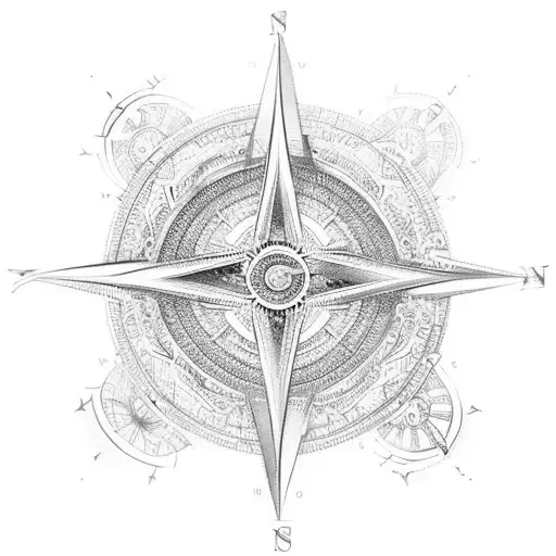 An Intricate Compass Design With Landmarks From The Client's Favorite Travel Destinations