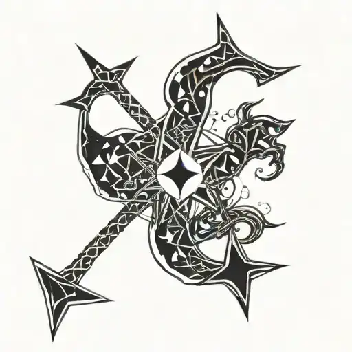 Geometric Star Signs Of Sagittarius And Scorpio Entwined