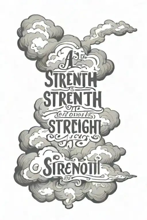 A Quote About Strength With Clouds Behind It