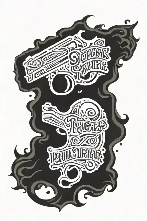 Lettering ''Pull The Trigger''