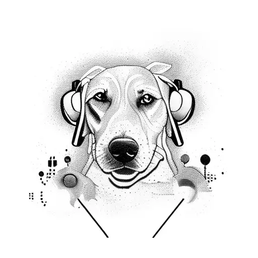 An Abstract Representation Of A Dog Listening To Electronic Music