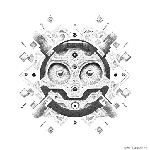 A Makeup Palette With Robotic Elements And Plant Motifs