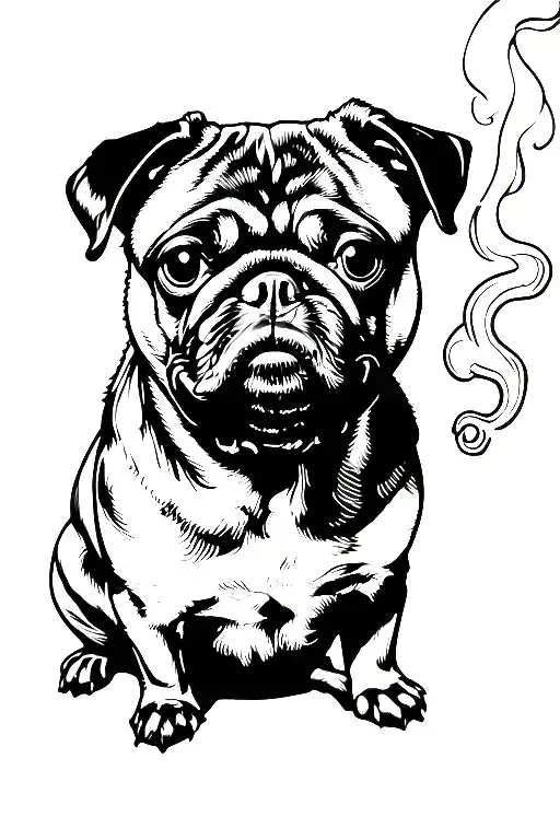 Pug Dog Smoking