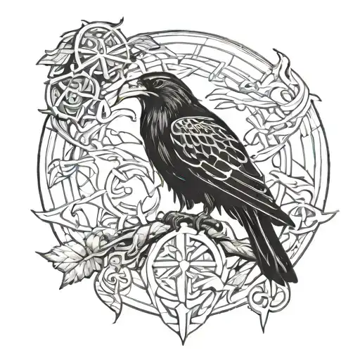 Viking Odin Ravens Huginn And Muninn