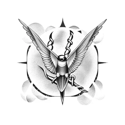 Swallow Bird Eagle Globe And Anchor