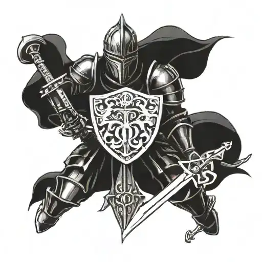 2000 Aesthetic Knight Holding Sword