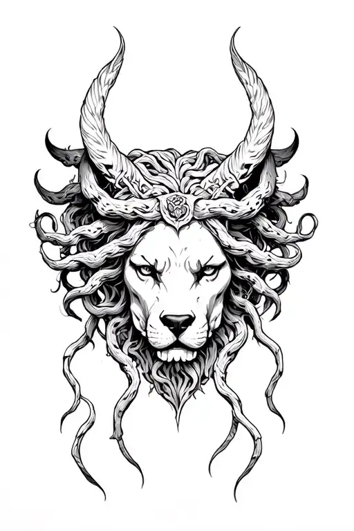 Cerberos And Mythological Medusa