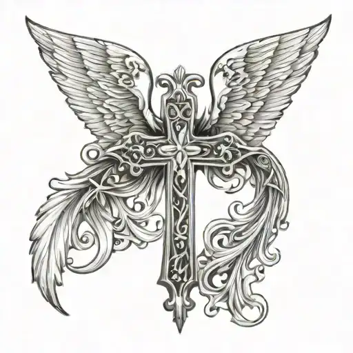 Cross With Angel Wings