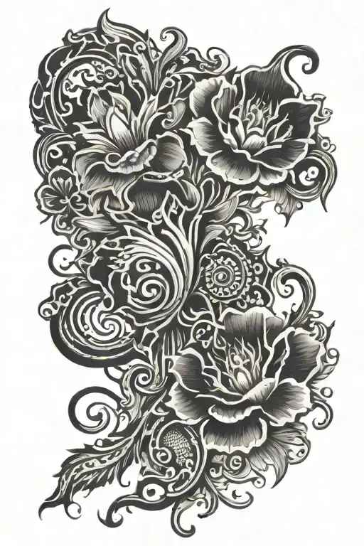 Black Fluid Tattoo Style Using