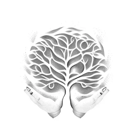 Tribal Tree With Finger Prints Like Roots