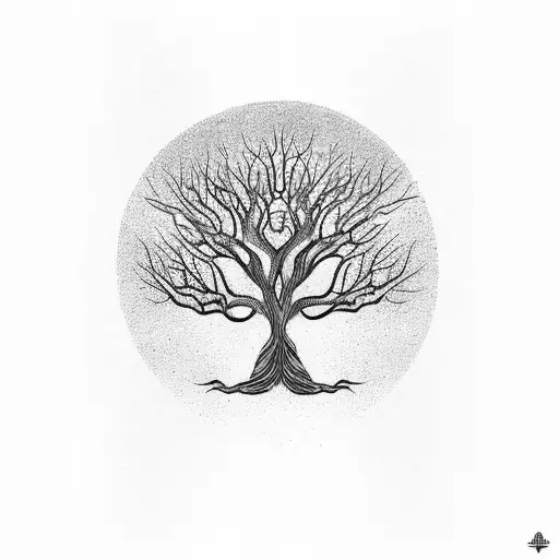 Tribal Tree With Two Finger Prints Like Roots