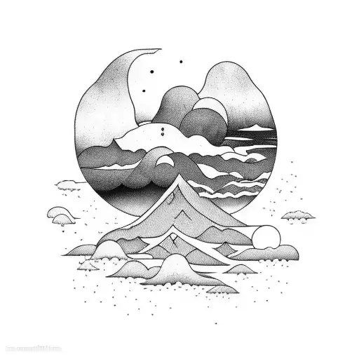 Abstract Clouds Whit A Sea And Forest