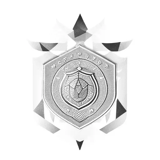 Police Badge With A Geometric Pattern