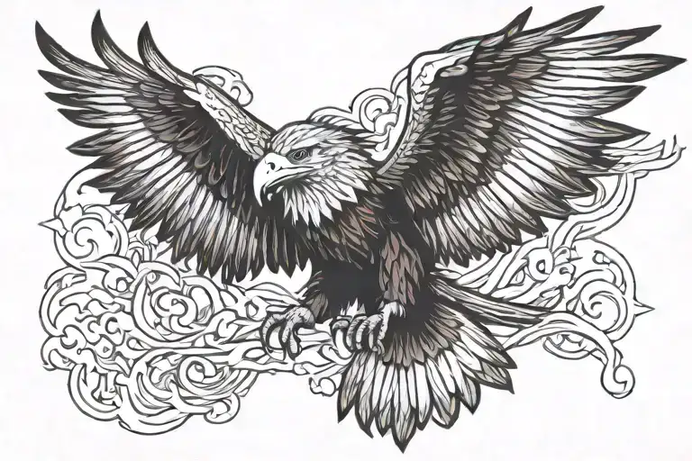 Eagle With Fire In Its Red Eyes