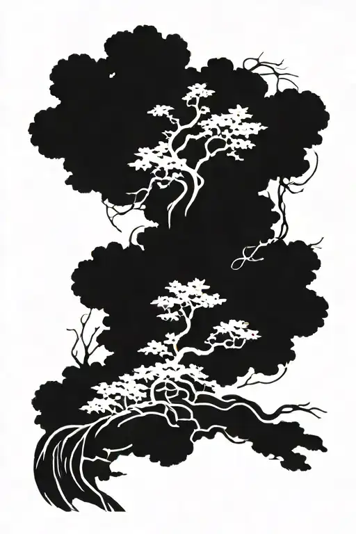 Tree With Full Black Japanese Style