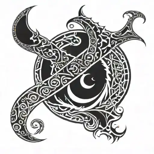 Crescent Moon Tribal Symbols