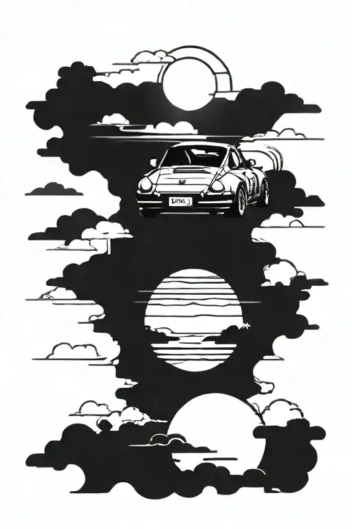 Porsche 964 Rwb Driving With Beach Sunset Background