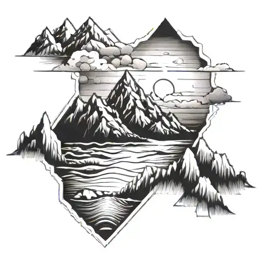 Ocean Beach And Mountain Range