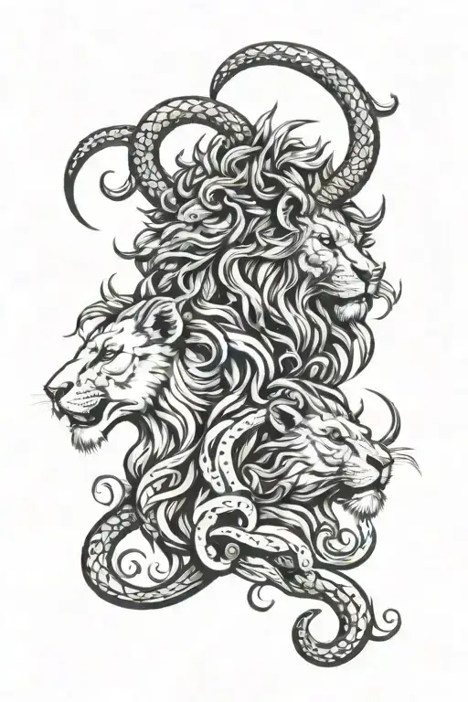 Capricorn And Lion Head