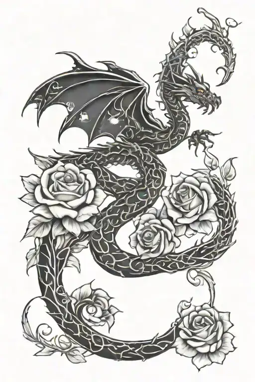 Dragons And Rose Vine Wrapping