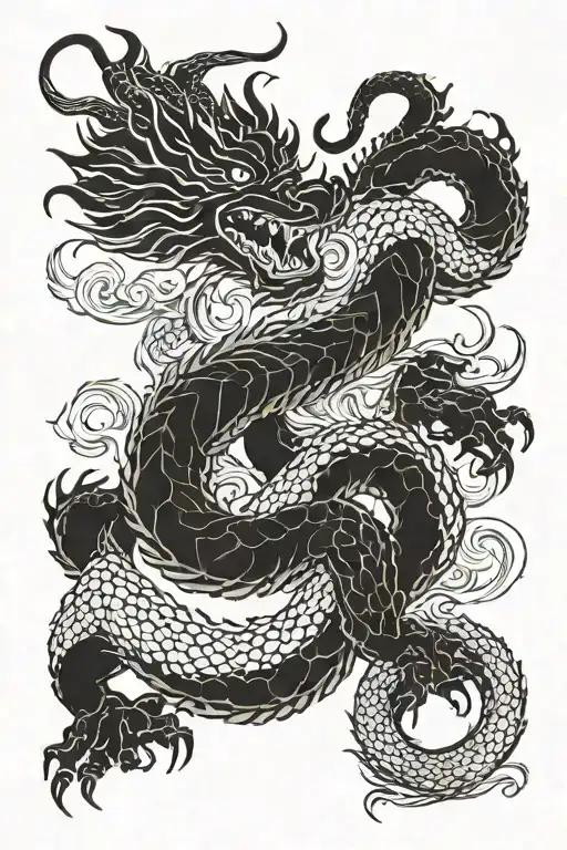 Black Japanese Dragon