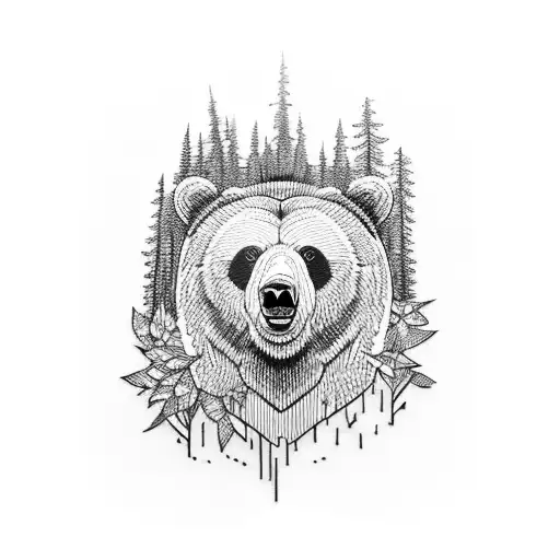 Grizzly Bear In The Woods