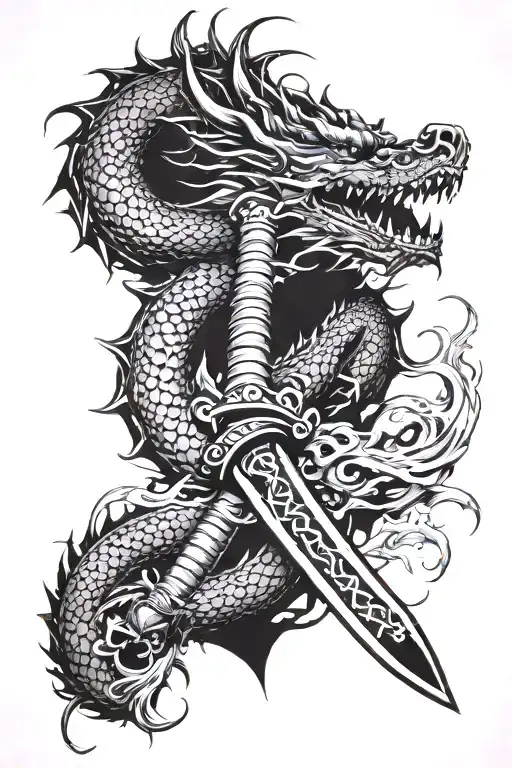 Dragon Japonese Sword Whith Sneak