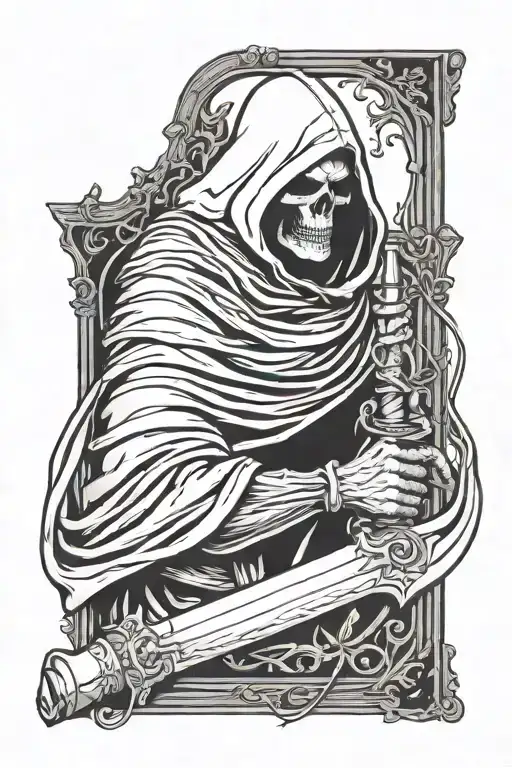 Grim Reaper Peeking Around The Corner