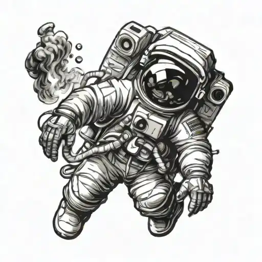 Astronaut Smoking In Space