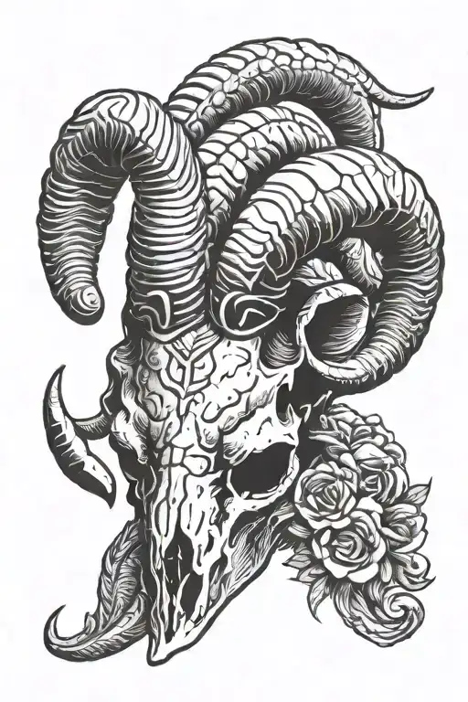 Small Aries Ram Skull And Horns For Knuckle