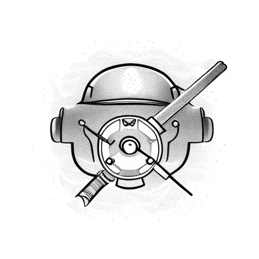 Gun Fishing Pole And Fire Helmet