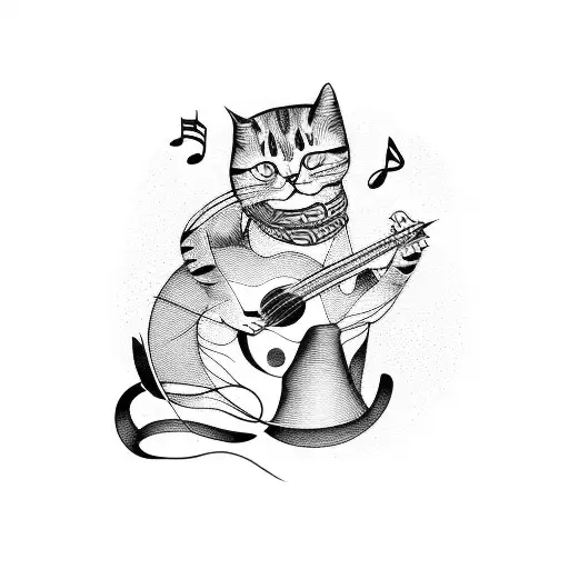 Cat Playing Music